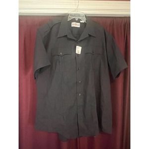 Flying Cross Men's Polyester Cotton Short Sleeve Shirt F1 85R64 Midnight Navy